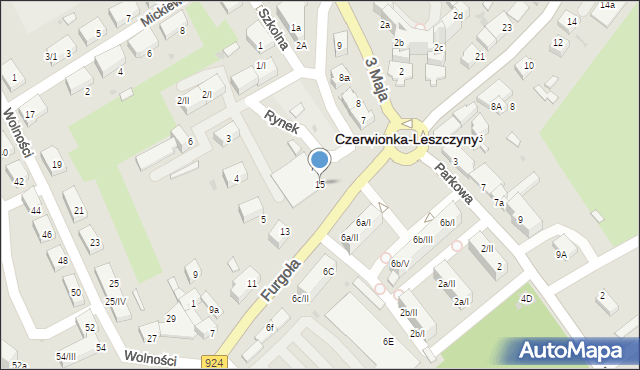 Czerwionka-Leszczyny, Furgoła, 15, mapa Czerwionka-Leszczyny