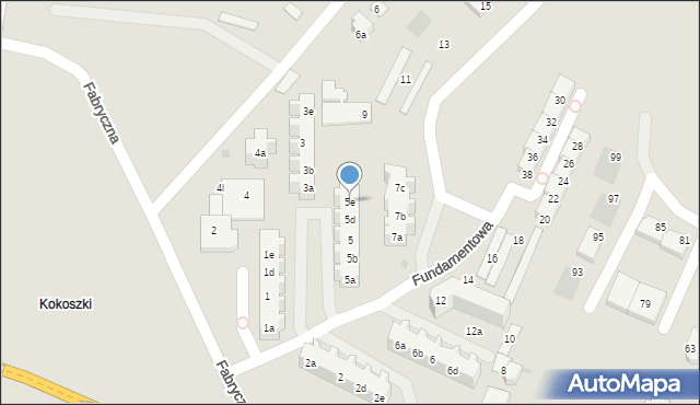 Gdańsk, Fundamentowa, 5e, mapa Gdańska