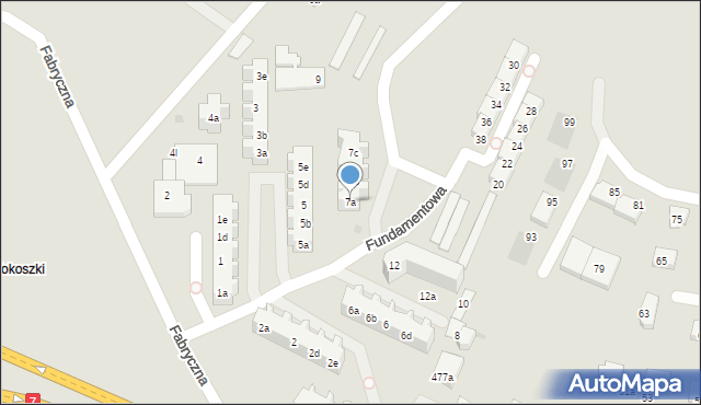 Gdańsk, Fundamentowa, 7a, mapa Gdańska