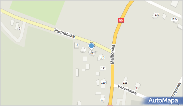 Kwidzyn, Furmańska, 1a, mapa Kwidzyn