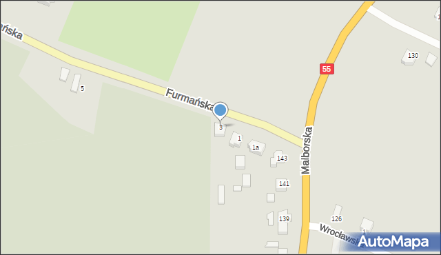 Kwidzyn, Furmańska, 3, mapa Kwidzyn