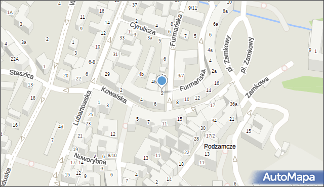 Lublin, Furmańska, 2, mapa Lublina