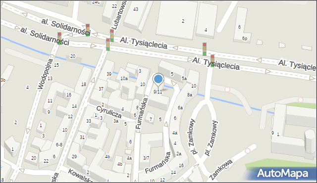 Lublin, Furmańska, 9/11, mapa Lublina