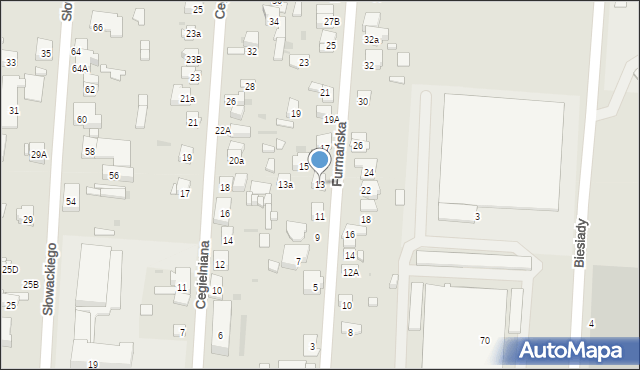 Ostrowiec Świętokrzyski, Furmańska, 13, mapa Ostrowiec Świętokrzyski