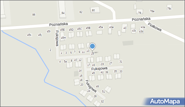 Pobiedziska, Fuksjowa, 15, mapa Pobiedziska