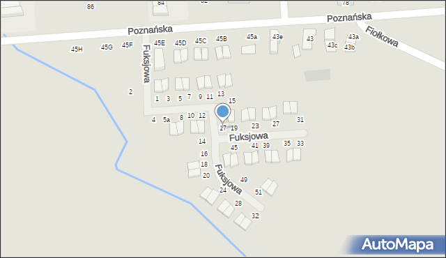 Pobiedziska, Fuksjowa, 17, mapa Pobiedziska