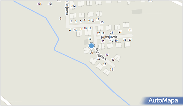 Pobiedziska, Fuksjowa, 20, mapa Pobiedziska