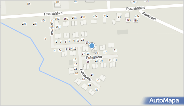 Pobiedziska, Fuksjowa, 21, mapa Pobiedziska