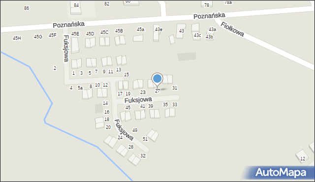 Pobiedziska, Fuksjowa, 27, mapa Pobiedziska