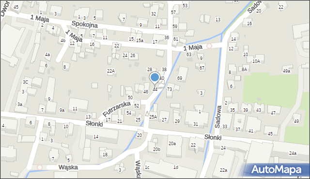 Żywiec, Futrzarska, 44, mapa Żywiec