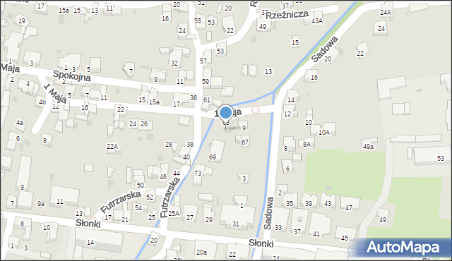 Żywiec, Futrzarska, 65, mapa Żywiec