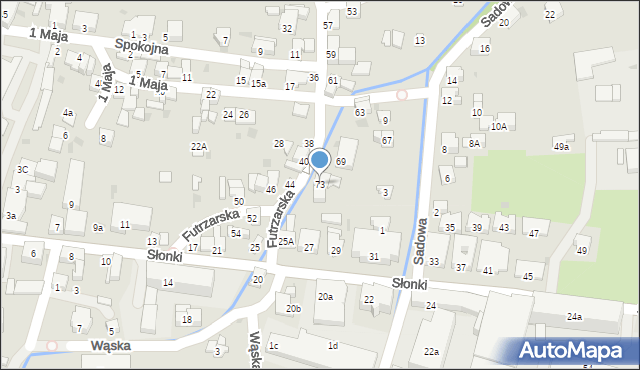 Żywiec, Futrzarska, 73, mapa Żywiec