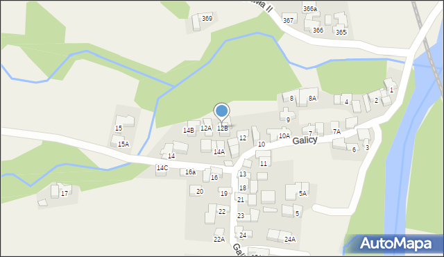 Biały Dunajec, Galicy, gen., 12B, mapa Biały Dunajec