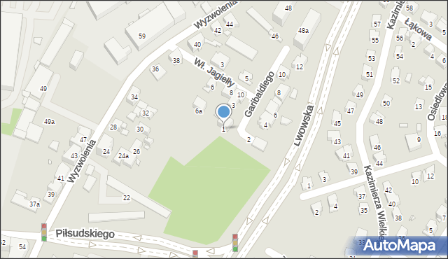 Bielsko-Biała, Garibaldiego Giuseppe, 1, mapa Bielsko-Białej