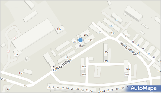 Bolesławiec, Gałczyńskiego Konstantego Ildefonsa, 19A, mapa Bolesławca