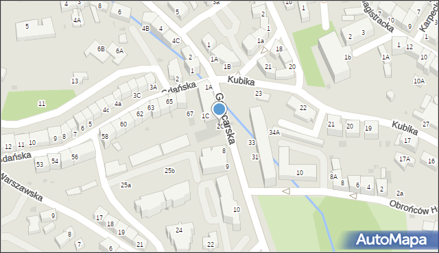 Bolesławiec, Garncarska, 2C, mapa Bolesławca