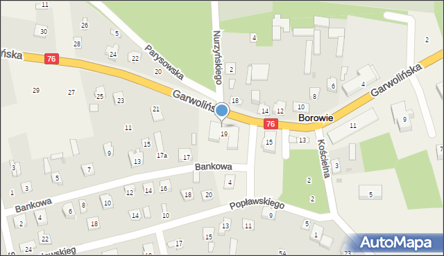 Borowie, Garwolińska, 19A, mapa Borowie