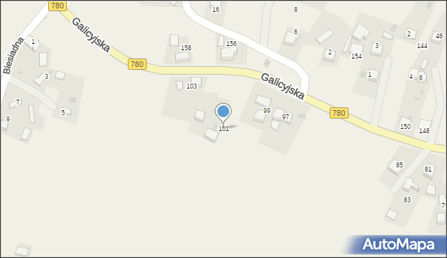 Brodła, Galicyjska, 101, mapa Brodła