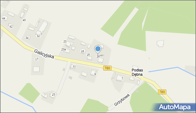 Brodła, Galicyjska, 14, mapa Brodła