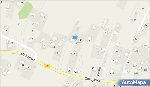 Brodła, Galicyjska, 144, mapa Brodła