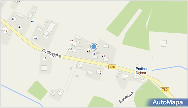 Brodła, Galicyjska, 16, mapa Brodła