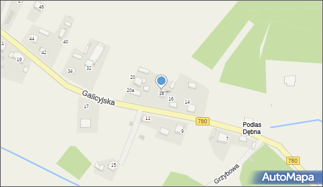 Brodła, Galicyjska, 18, mapa Brodła