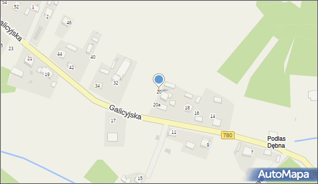 Brodła, Galicyjska, 20, mapa Brodła