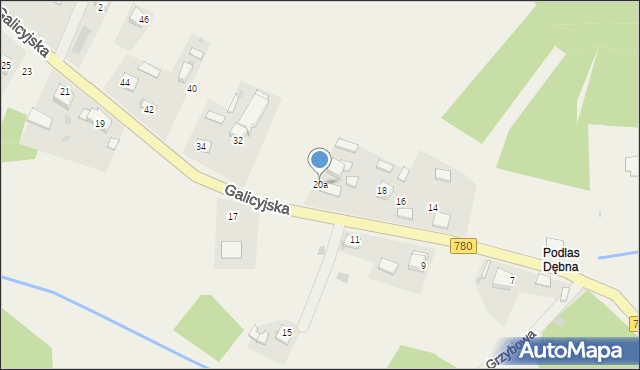 Brodła, Galicyjska, 20a, mapa Brodła