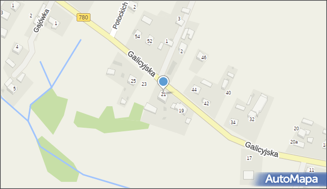 Brodła, Galicyjska, 21, mapa Brodła