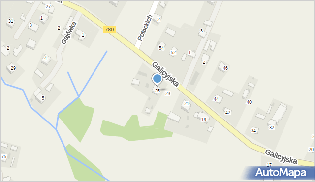 Brodła, Galicyjska, 25, mapa Brodła