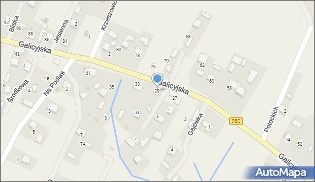 Brodła, Galicyjska, 29, mapa Brodła