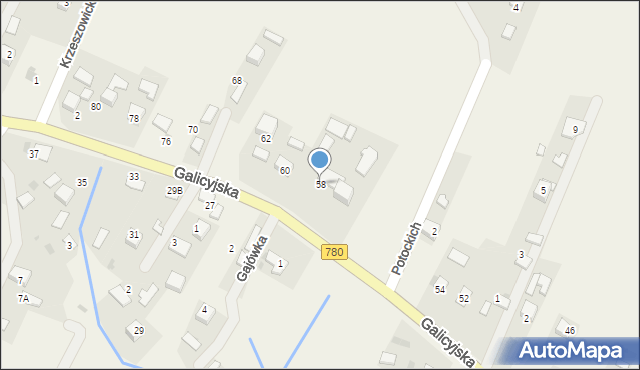 Brodła, Galicyjska, 58, mapa Brodła