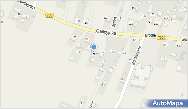 Brodła, Galicyjska, 79, mapa Brodła