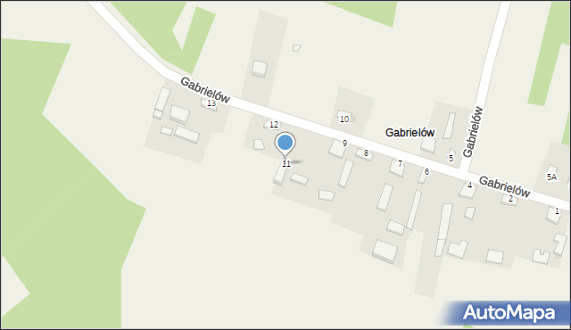 Brzozowa, Gabrielów, 11, mapa Brzozowa