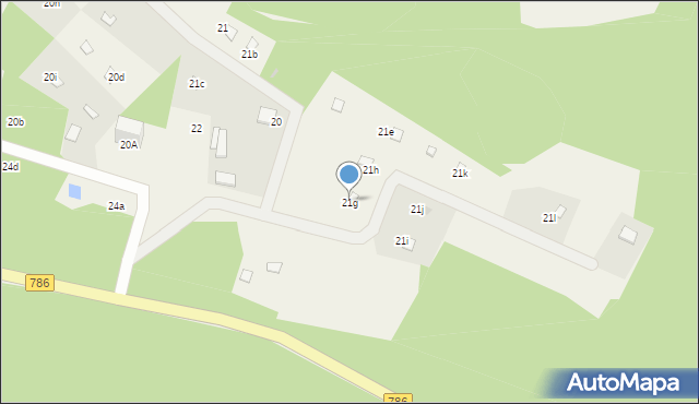 Brzozowa, Gabrielów, 21g, mapa Brzozowa