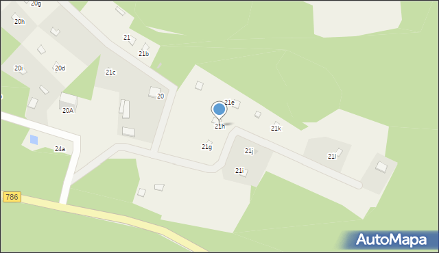 Brzozowa, Gabrielów, 21h, mapa Brzozowa