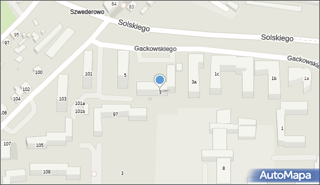 Bydgoszcz, Gackowskiego Teofila, 3, mapa Bydgoszczy
