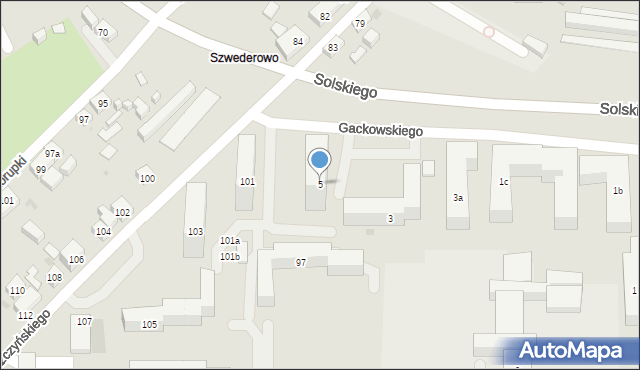 Bydgoszcz, Gackowskiego Teofila, 5, mapa Bydgoszczy