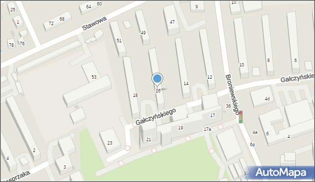 Bydgoszcz, Gałczyńskiego Konstantego Ildefonsa, 16, mapa Bydgoszczy