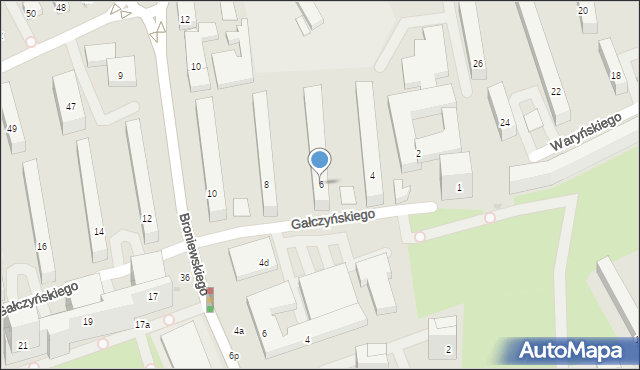 Bydgoszcz, Gałczyńskiego Konstantego Ildefonsa, 6, mapa Bydgoszczy