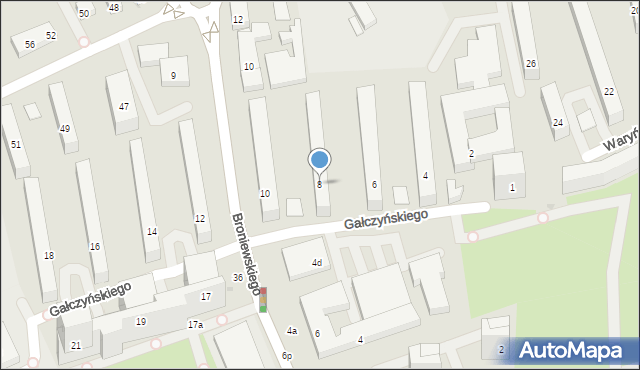 Bydgoszcz, Gałczyńskiego Konstantego Ildefonsa, 8, mapa Bydgoszczy