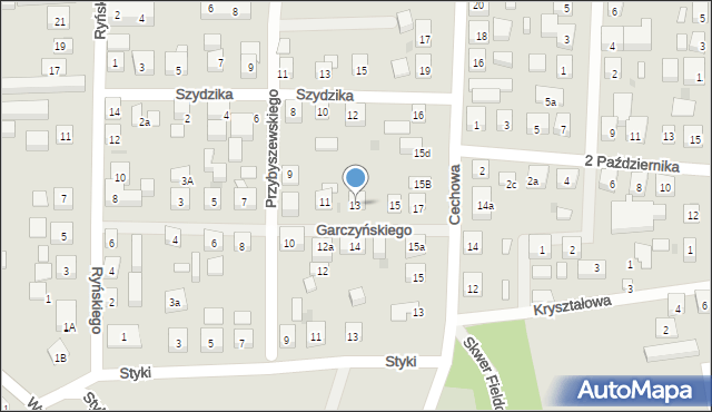 Bydgoszcz, Garczyńskiego Stefana, 13, mapa Bydgoszczy