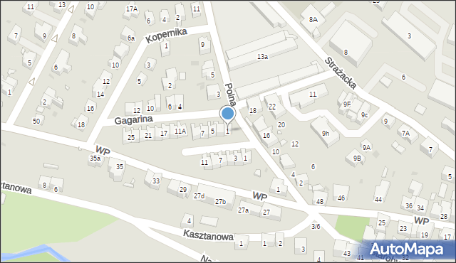Bystrzyca Kłodzka, Gagarina Jurija, 1, mapa Bystrzyca Kłodzka