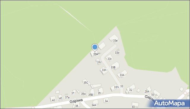 Bytom, Gajowa, 33H, mapa Bytomia