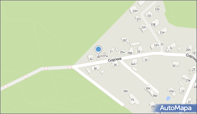 Bytom, Gajowa, 40, mapa Bytomia