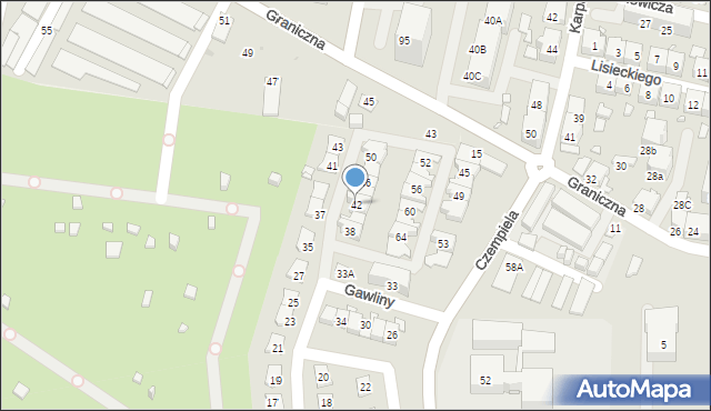 Chorzów, Gawliny Józefa, ks. bp., 42, mapa Chorzów