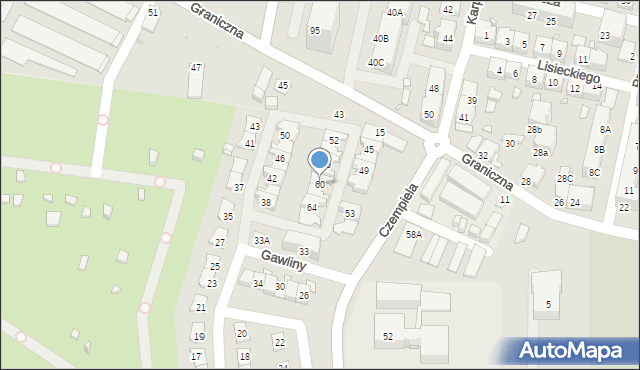 Chorzów, Gawliny Józefa, ks. bp., 60, mapa Chorzów