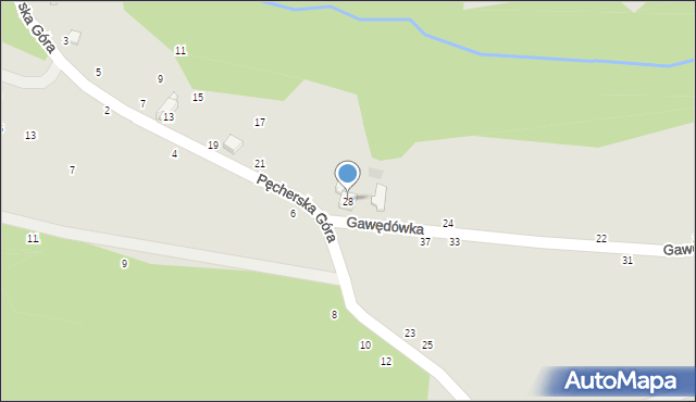 Czchów, Gawędówka, 28, mapa Czchów