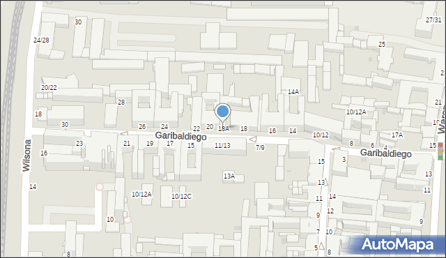 Częstochowa, Garibaldiego Giuseppe, 18A, mapa Częstochowy