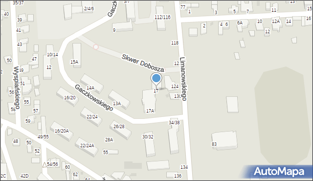 Częstochowa, Gaczkowskiego Józefa, 17, mapa Częstochowy